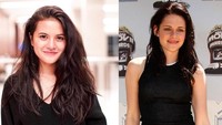 Dalam beberapa foto Marsha Aruan disebut mirip dengan Kristen Stewart. Dok. Instagram; Dok. Getty Images