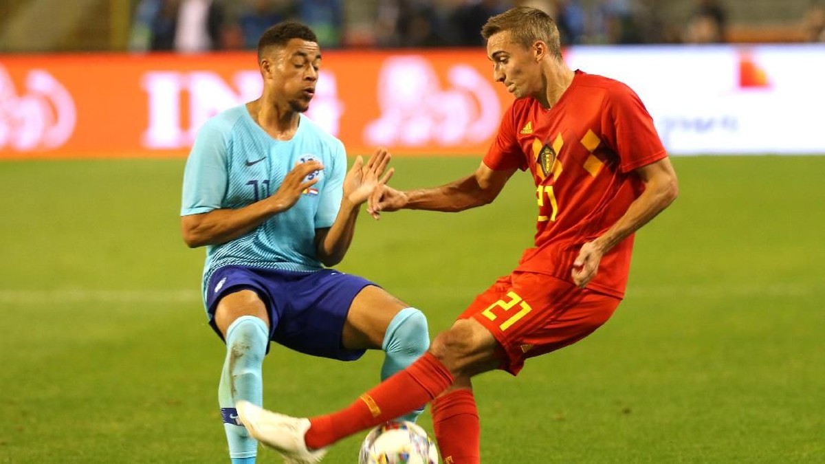 Laga persahabatan antara Timnas Belgia vs Belanda berakhir 1-1. (Foto: Francois Walschaerts/REUTERS)