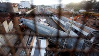Sebuah kecelakaan maut terjadi di dekat kota Rabat, Maroko, Selasa (16/10/2018) waktu setempat. Youssef Boudlal/Reuters.  