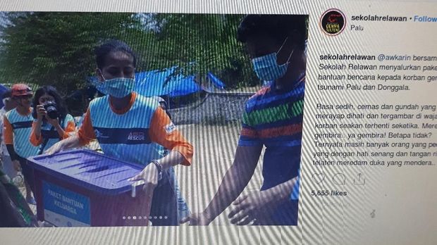 Pamit dari Instagram, Awkarin Bantu Korban Gempa Palu