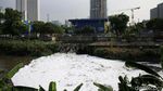 Ciliwung Berbusa Gara-gara Pertemuan Air Olahan