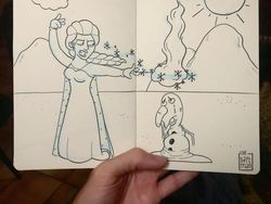 Potret Ilustrasi Karakter Disney Hadapi Kerusakan Alam