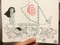 Potret Ilustrasi Karakter Disney Hadapi Kerusakan Alam