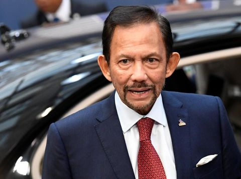 Sultan of Brunei Hassanal Bolkiah  arrives at the ASEM leaders summit in Brussels, Belgium October 19, 2018. REUTERS/Piroschka van de Wouw