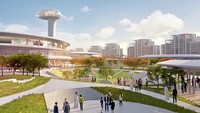 Dengan konsep ramah lingkungan, pendingin ruangan di lokasi tersebut akan dibuat alami. Teknologi ini dibuat dengan bangunan berbentuk elips yang akan menyalurkan arah angin masuk ke ruangan. (Istimewa/Inhabitat).