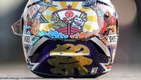 Beginilah grafis pada helm terbaru Marc Marquez yang akan dia pakai pada MotoGP Jepang.  (Instagram @marcmarquez93)