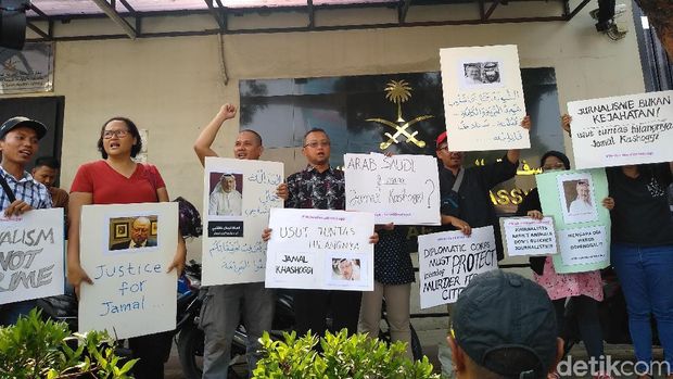 Jurnalis Demo Kedubes Saudi di Jakarta Soal Kasus Khashoggi
