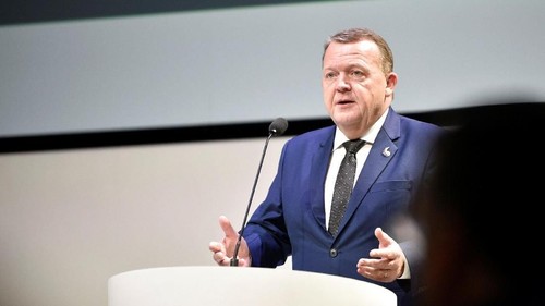Denmarks Prime Minister Lars Lokke Rasmussen speaks during the opening of P4G at the Confederation of Danish Industries in Copenhagen, in connection with the P4G Summit in Copenhagen, Denmark October 19, 2018. Nils Meilvang/Ritzau Scanpix/via REUTERS    ATTENTION EDITORS - THIS IMAGE WAS PROVIDED BY A THIRD PARTY. DENMARK OUT. NO COMMERCIAL OR EDITORIAL SALES IN DENMARK.