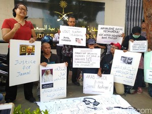 Jurnalis Demo Kedubes Saudi di Jakarta soal Kasus Khashoggi