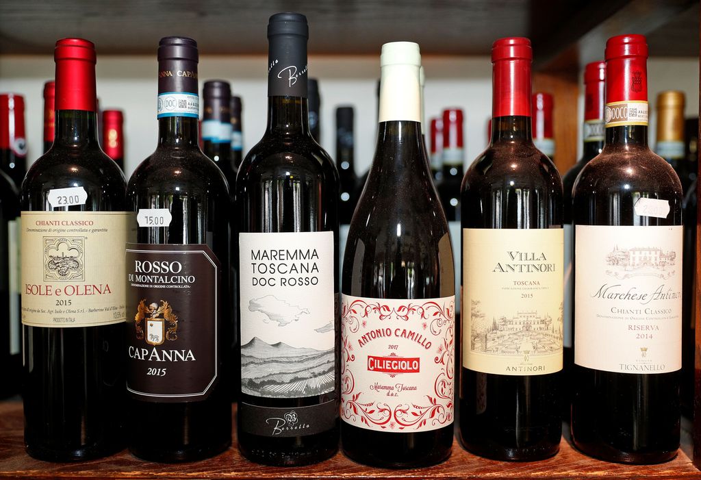 Wine bottles are seen in a wine shop in Rome, Italy October 15, 2018.  REUTERS/Max Rossi