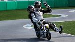Aksi Lucu Rider MotoGP Ngebut Naik Motor Mini