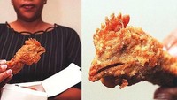 Niatnya mau membeli chicken nugget, tapi setelah dibuka wanita ini justru temukan potongan kepala ayam yang masih lengkap dengan bulu dan jambulnya. Foto: Istimewa