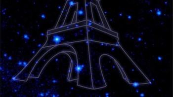 Ada juga konstelasi sinar gamma yang membentuk Menara Eiffel. Foto: NASA