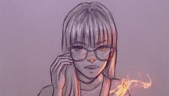 Ia menggambar sketsa wajah wanita dengan menggunakan pensil. (Foto: Instagram/angelganev)