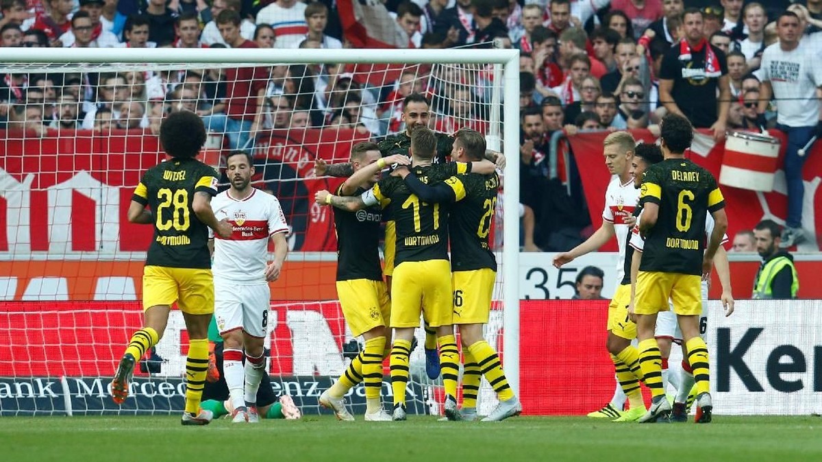 Borussia Dortmund menang 4-0 atas Stuttgart di pekan ke delapan Bundesliga. (Foto: Ralph Orlowski/Reuters)