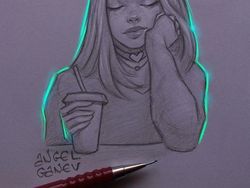 Keren! Lukisan Sketsa Pensil Tampak Bercahaya