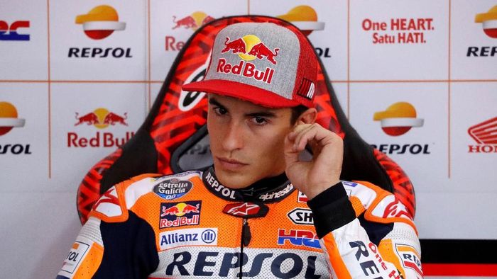 Rider Repsol Honda Marc Marquez menjadi yang paling sering jatuh di MotoGP 2018. (Foto: REUTERS/Toru Hanai)