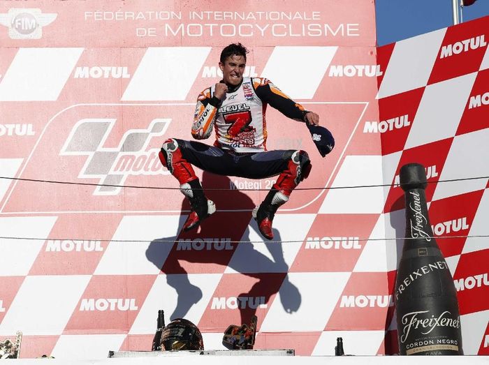 Marc Marquez memecahkan rekor Valentino Rossi. (Foto: Toru Hanai/Reuters) Marc Marquez memecahkan rekor Valentino Rossi. (Foto: Toru Hanai/Reuters)
