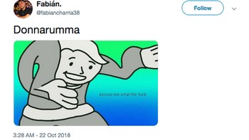 Ini salah satu meme yang mengolok-olok Donnarumma. (Foto: Internet/Twitter)
