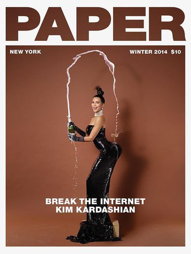 Mungkin Anda masih ingat dengan pose fenomenal Kim untuk cover majalah Paper ini? Pada 2014, ibu tiga anak ini sempat bikin heboh lantaran tampil dengan bokongnya alas untuk gelas champagne. Foto: Instagram