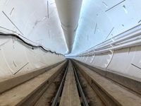 Potret terowongan di Hawthorne, Los Angeles, Amerika Serikat, untuk moda transportasi modern besutan Elon Musk bernama Loop.