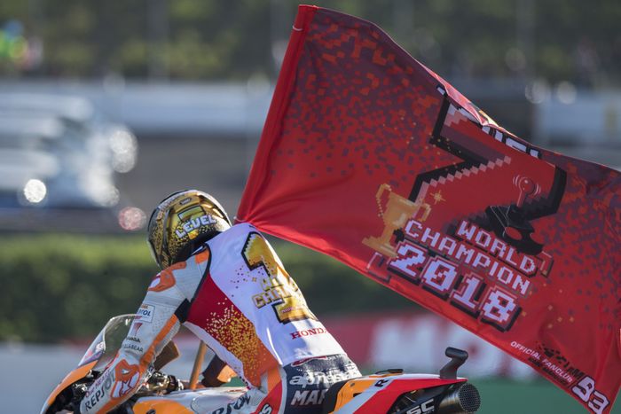Kemenangan di Le Mans dan Jerez menjadi momen kunci Marc Marquez merebut titel juara dunia 2018. (Foto: Mirco Lazzari gp/Getty Images) Kemenangan di Le Mans dan Jerez menjadi momen kunci Marc Marquez merebut titel juara dunia 2018. (Foto: Mirco Lazzari gp/Getty Images)