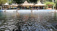 Air di dua kolamnya bersumber alami, berwarna jernih agak kebiru-biruan. Itu sebabnya tempat tersebut dinamai Banyu Biru atau air biru dalam bahasa Jawa (Muhajir Arifin/detikTravel)