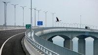 Jembatan laut itu memiliki bentuk yang sedikit meliuk dengan terowongan bawah air yang menghubungkan Pulau Lantau di Hong Kong ke Zhuhai, kemudian ke daerah Makau tepatnya di dekat Sungai Mutiara Muara. Bobby Yip/Reuters.