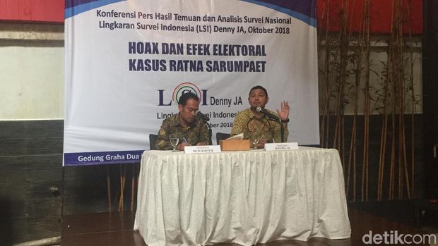 Survei LSI: Hoax Ratna Berefek Negatif ke Prabowo, Positif ke Jokowi