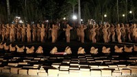 Di tengah hamparan sawah, ada amfiteater terbuka untuk pertunjukan kesenian berjadwal dan perhelatan musik jazz. Wah, seru banget! (Ardian/detikTravel) 