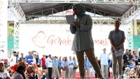 Istri cawapres Sandiaga Uno, Nur Asia Uno juga menghadiri deklarasi Gerakan Emas.