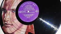Seorang seniman bernama Melissa Jane menunjukkan bakat dan keahliannya dalam seni lukis dengan menggambar wajah banyak musisi dunia di atas piringan hitam atau vinyl. Salah satunya adalah lukisan penyanyi yang dijuluki King of Rock and Roll Elvis Presley. Istimewa/Dok. Boredpanda.