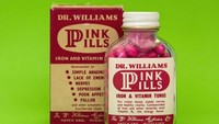 Pil berwarna pink yang beredar pada tahun 1850-1920 ini diiklankan sebagai suplemen kaya besi dan vitamin. Pil diklaim menyembuhkan berbagai penyakit wanita mulai dari histeria hingga bisa mengubah hidup. (Foto: BBC) 