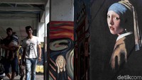 Deretan mural hasil karya para seniman yang menghiasi kawasan Kota Tua Jakarta.