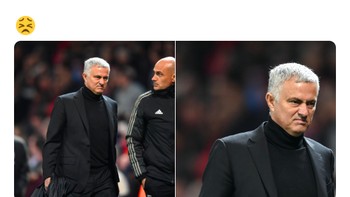 Mourinho bengong karena MU hanya membukukan 1 kemenangan dalam 7 pertandingan terakhir. Foto: istimewa