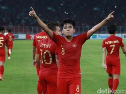 Timnas U-19 Unggul di menit 23 berkat gol yang dicetak Witan Sulaeman.
