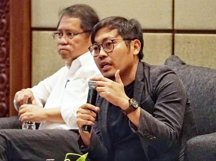 IdeaFest 2018 Menteri Komunikasi dan Informatika, Rudiantara, Founder dan CEO Bukalapak, Achmad Zaky, Managing Director of Asia Pacific & Japan Google Cloud, Richard Harshman, East Venture, Willson Cuaca berdiskusi mengenai FUTURE FORECAST OF THE INDONESIA tech ecosystem dalam acara IDEAFEST 2018.