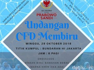 Soal Undangan CFD Membiru Prabowo-Sandi, Timses: Itu Hoax!