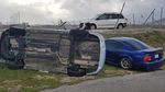 Mobil-mobil Rusak Parah Dihempas Topan Yutu di Amerika Serikat