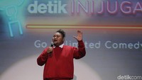 Begini ekspresi Fico saat melakukan stand up comedy. Foto: Rifkianto Nugroho/detikHOT