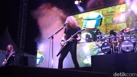 Band rock asal Los Angeles Amerika Serikat, Megadeth benar-benar menggebrak International Rock Music Festival: JogjaROCKarta #2. Foto: Ristu/detikHOT