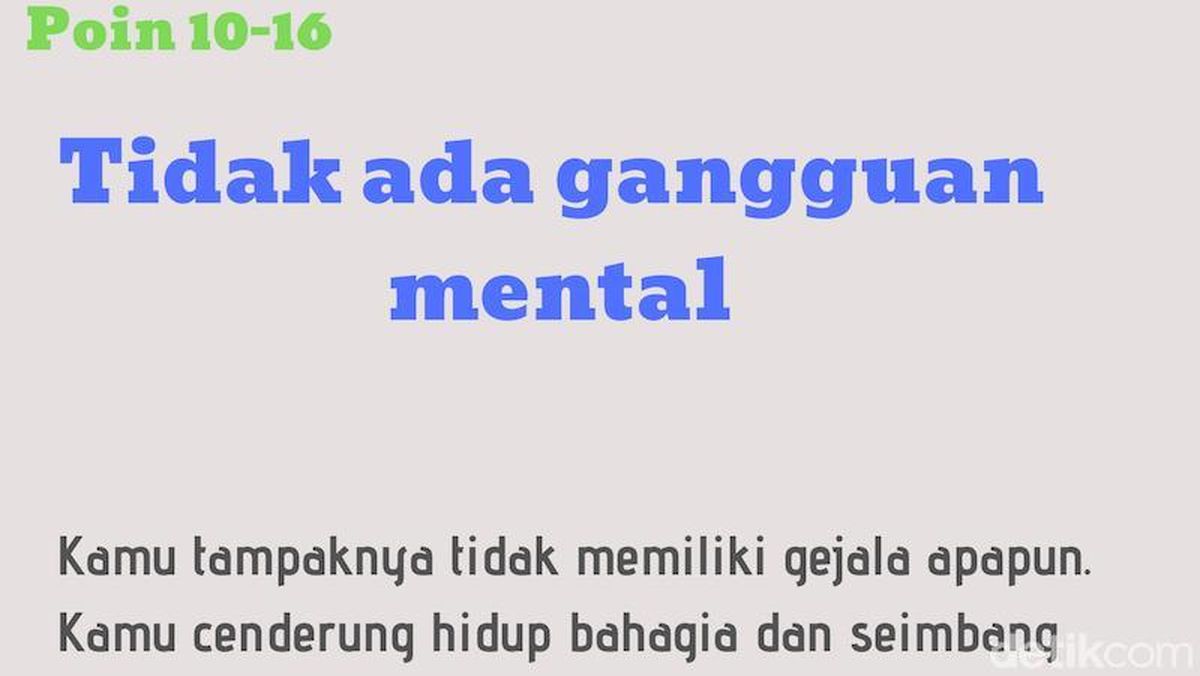 Adakah Gangguan Mental Pada Dirimu Jawab Soal Soal Ini Untuk Mengetahuinya