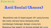 Jumlahnya 25-32? Bisa jadi kamu antisosial atau ansos. Kamu lebih senang untuk menyendiri dan sulit percaya dengan orang lain. (Foto: detikHealth)