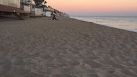 Kenapa kecil banget sih kamu Diego saat foto di Pantai Malibu, California, Amerika Serikat. (diegobarrueco/Instagram)