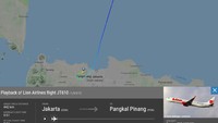 Jika ditarik lebih jauh, rute itu adalah rute normal. Foto di atas adalah gambaran rute rutin penerbangan JT 610 ke Pangkalpinang. Foto: Flightradar Lion Air JT 610 23 Oktober (Situs Flighradar)