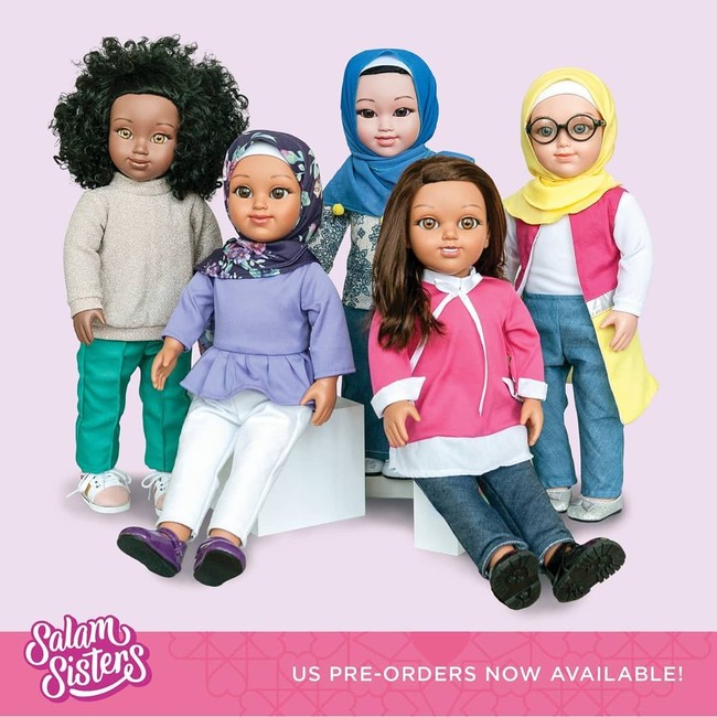Salam Sisters terdiri dari lima karakter wanita muslim. Satu paket boneka yang dijual terdiri dari dua scarf hingga ciput, sehingga bisa dipadupadankan.  Foto: Dok. Salam Sisters