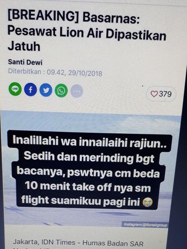 Lion Air Jatuh, Tasya Kamila Merinding