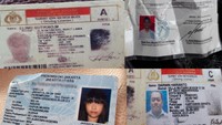 KTP para korban pesawat Lion Air yang berhasil ditemukan. Pool/Basarnas.