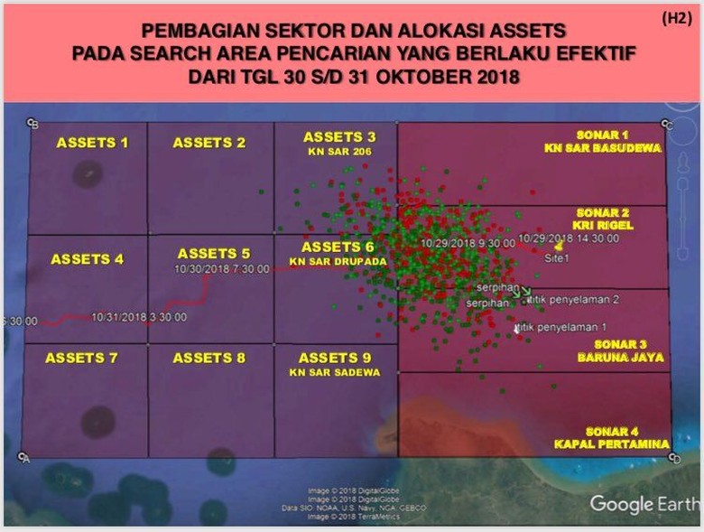 Ini Peta Lokasi Pencarian Pesawat Lion Air JT 610 Ini Peta Lokasi Pencarian Pesawat Lion Air JT 610