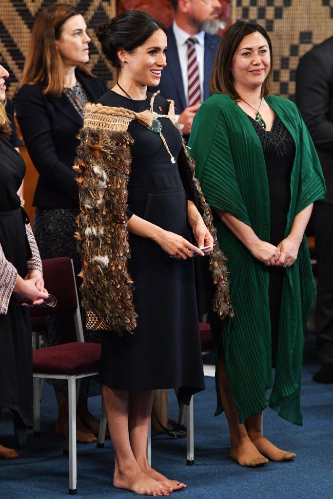ROTORUA, NEW ZEALAND - OCTOBER 31: Meghan, Duchess of Sussex visits Te Papaiouru Marae on October 31, 2018 in Rotorua, New Zealand. The Duke and Duchess of Sussex are on their official 16-day Autumn tour visiting cities in Australia, Fiji, Tonga and New Zealand. (Photo by Tim Rooke - Pool/Getty Images)